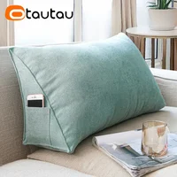 OTAUTAU Solid Very Soft and Cozy Bedside Pillow Thick Large Bed Backrest Triangle Beach Swing CHair Bench Cushion KD034 4