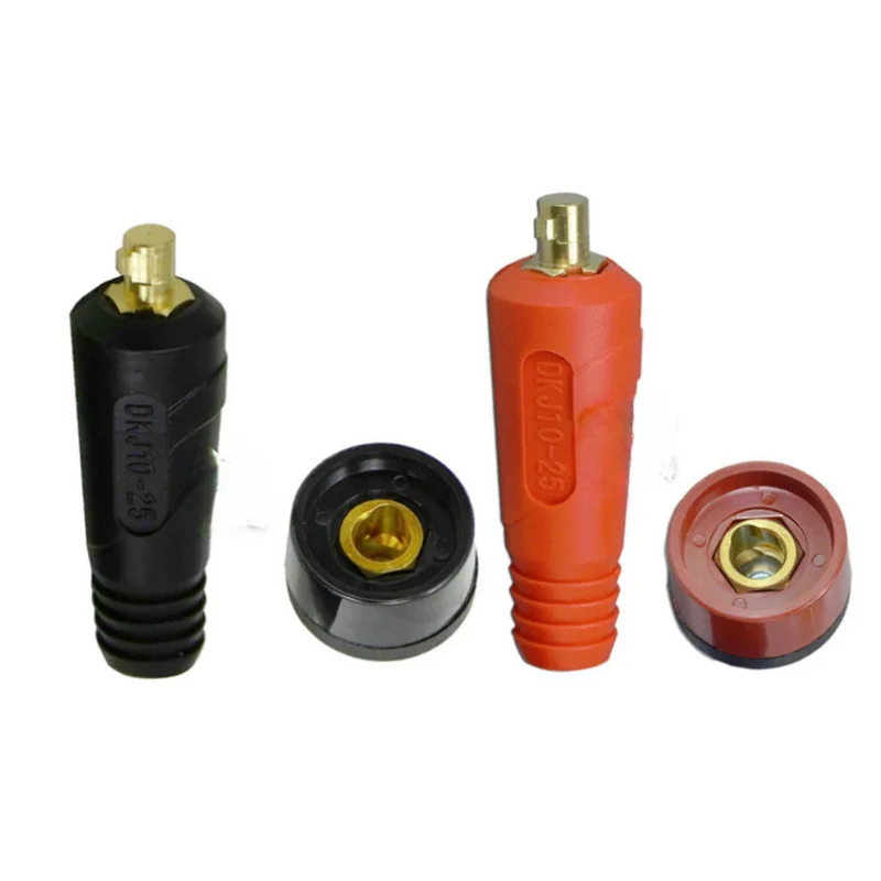 

4pcs/Set DKJ10-25 DKZ10-25 Quick Fitting Welding Machine Quick Fitting TIG Welding Cable Panel Connector Socket Set