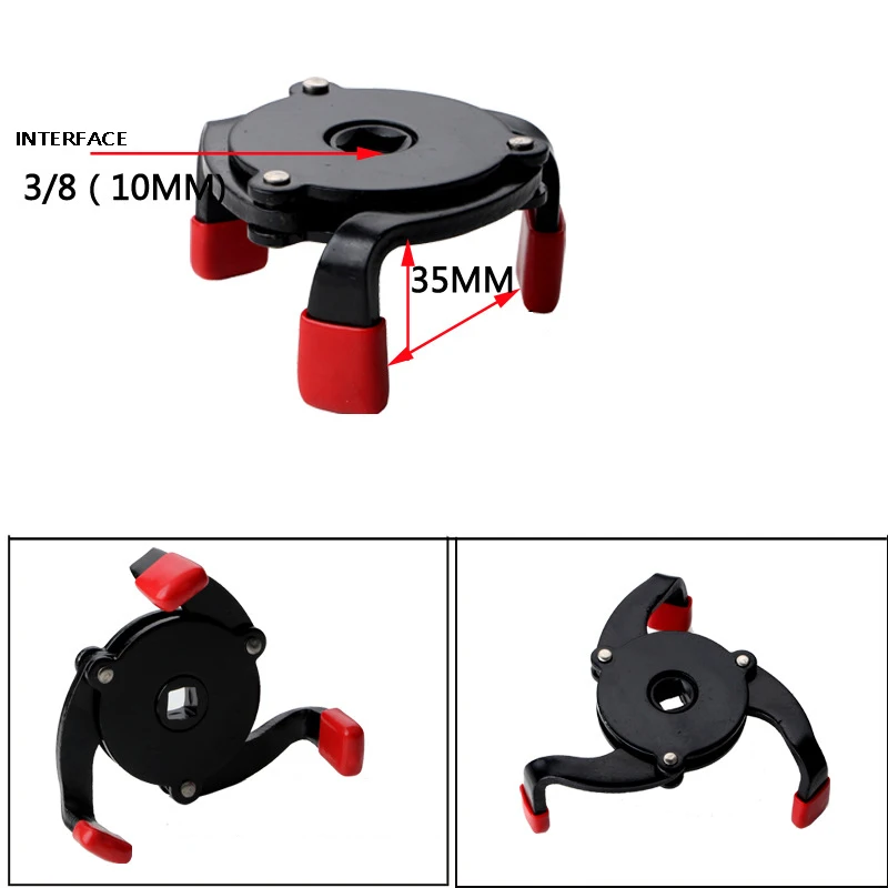 Universal 3 Jaw Oil Filter Remover Tool Cars Oil Filter Removal Tool Interface Special Tools Wrench