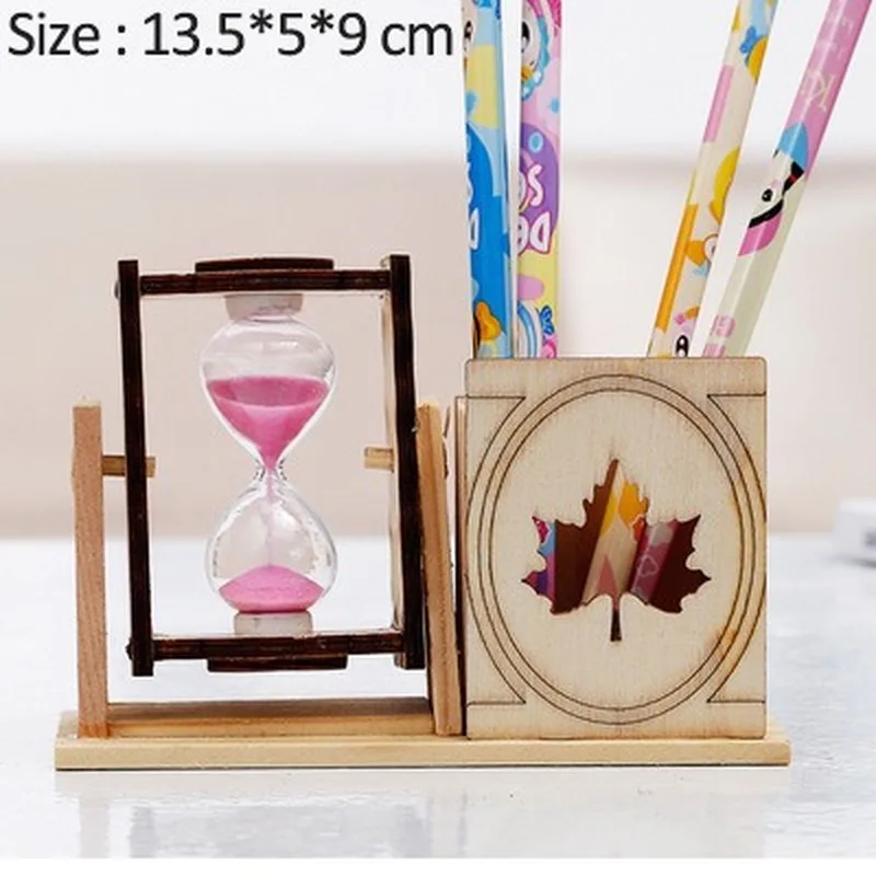 

Simple Wooden Single Hourglass Pen Holder Student Desk Decoration Exquisite Creative Pencil Holder Decoration Gift