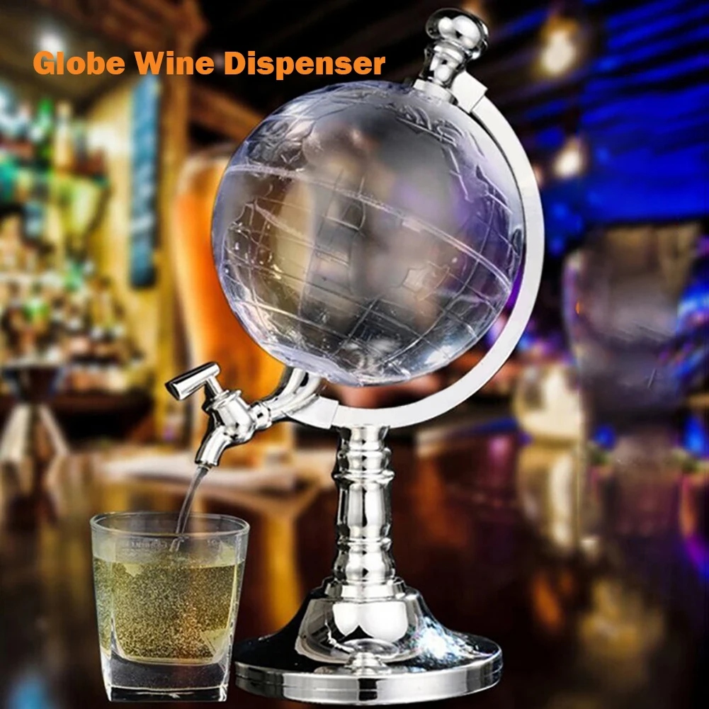3.5L Globe Shaped Beer Beverage Drink Pourer Container Bar Tools Globe Shape Dispenser Alcohol Drink Dispenser for Home