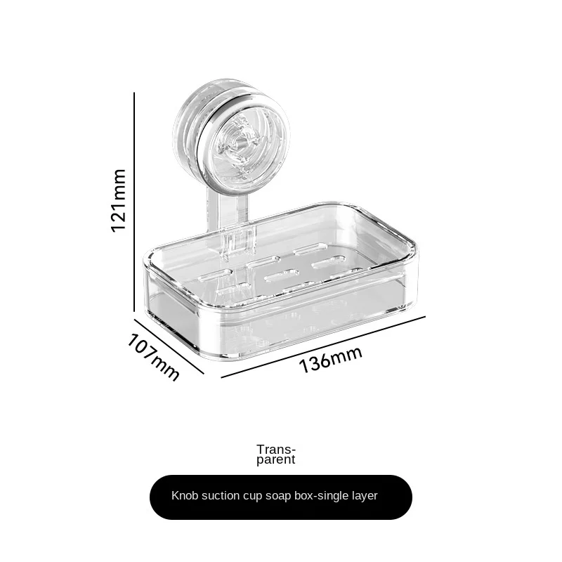 Bathroom Soap Box Bathroom Storage Rack No Punching Double Layer Suction Cup Wall Hanging Storage Soap Box Soap Box