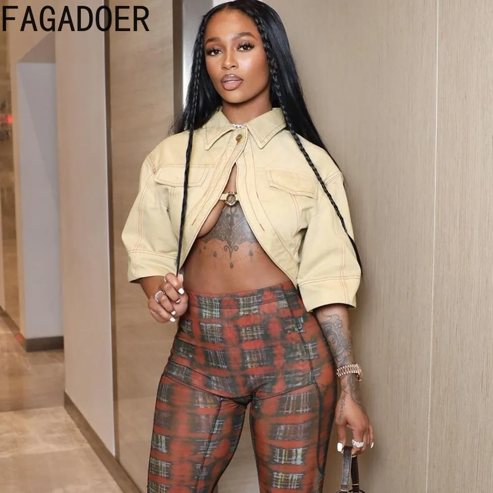FAGADOER Denim Hollow Our Women Crop Tops Summer 2024 INS Trendy Lrregular Non-Stretch Fashion Desigin Streetwear Y2K Tops