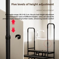 Metal Two Step Stool with Handrails Elderly Bed Safety Armchair Foldable Bath Tub Step Stools Non-Slip Household  Step Ladders 4