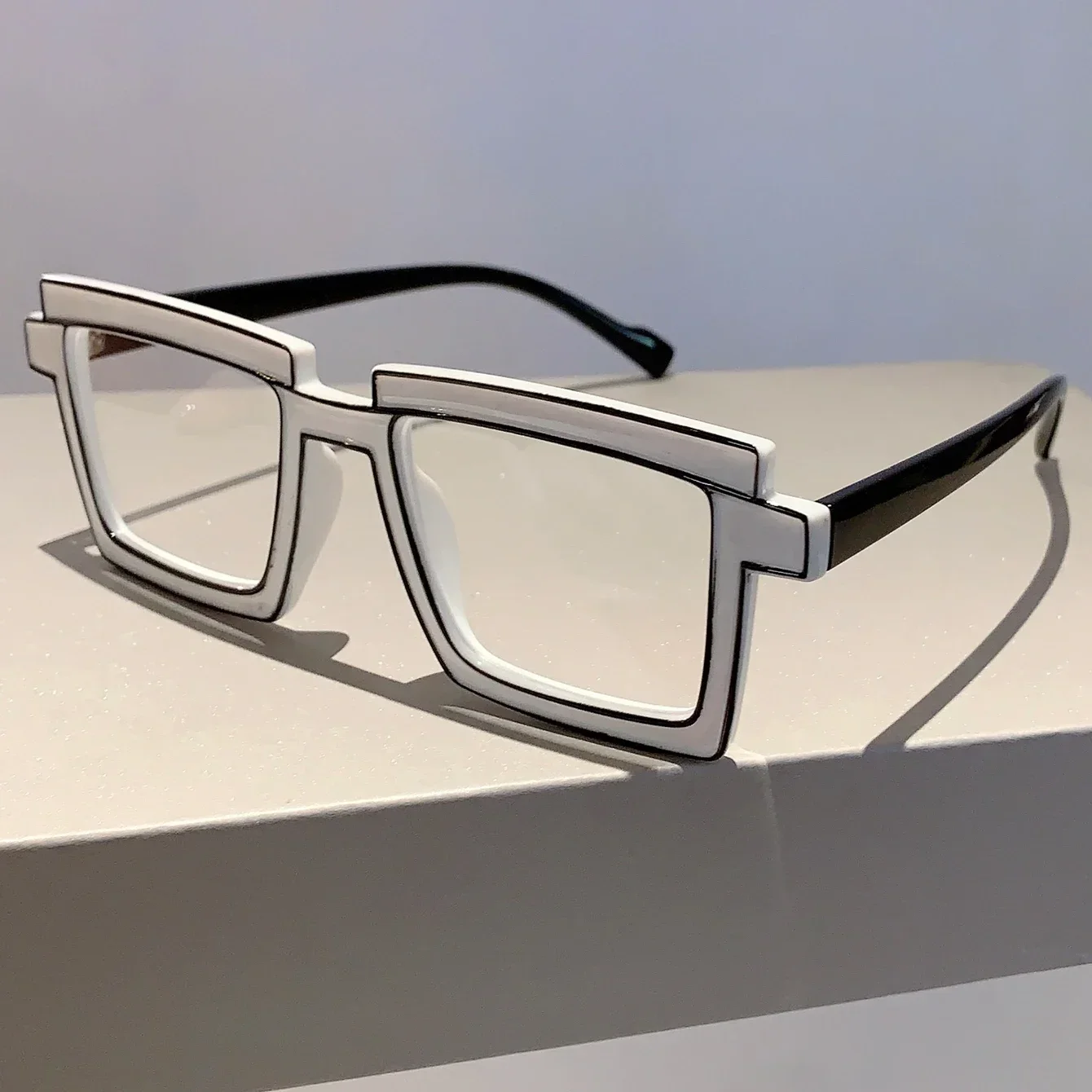 KAMMPT Vintage Square Eyeglasses 2023 New Cute Cartoon Style Blue Light Blocking Spectacles Ins Trendy Optical Computer Eyewear