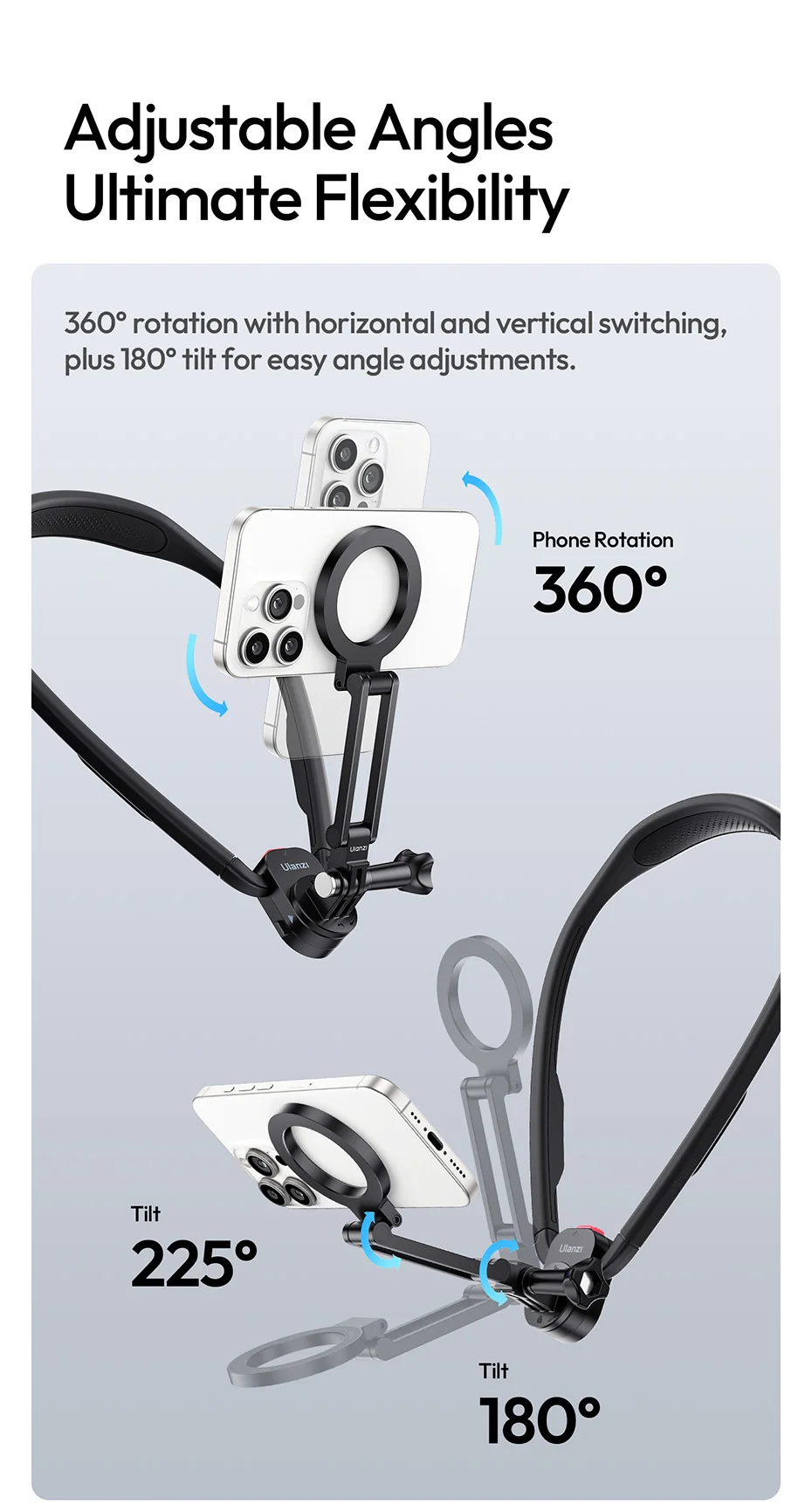 Magnetic Neck Mount for Gopro for Insta 360 for DJI Omso Action Camera Smartphon