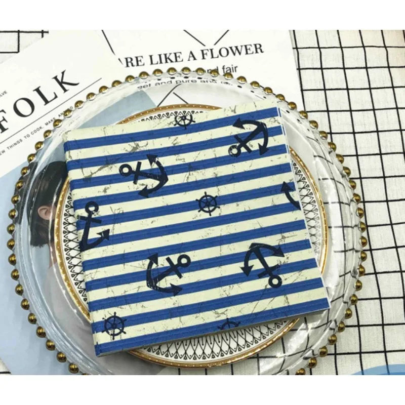 

Colorful Printed Napkins Feature Striped Square Folded Mouth Cloth Napkins Restaurant Party Square Placemats 20pcs/pac 2 PLY 33c