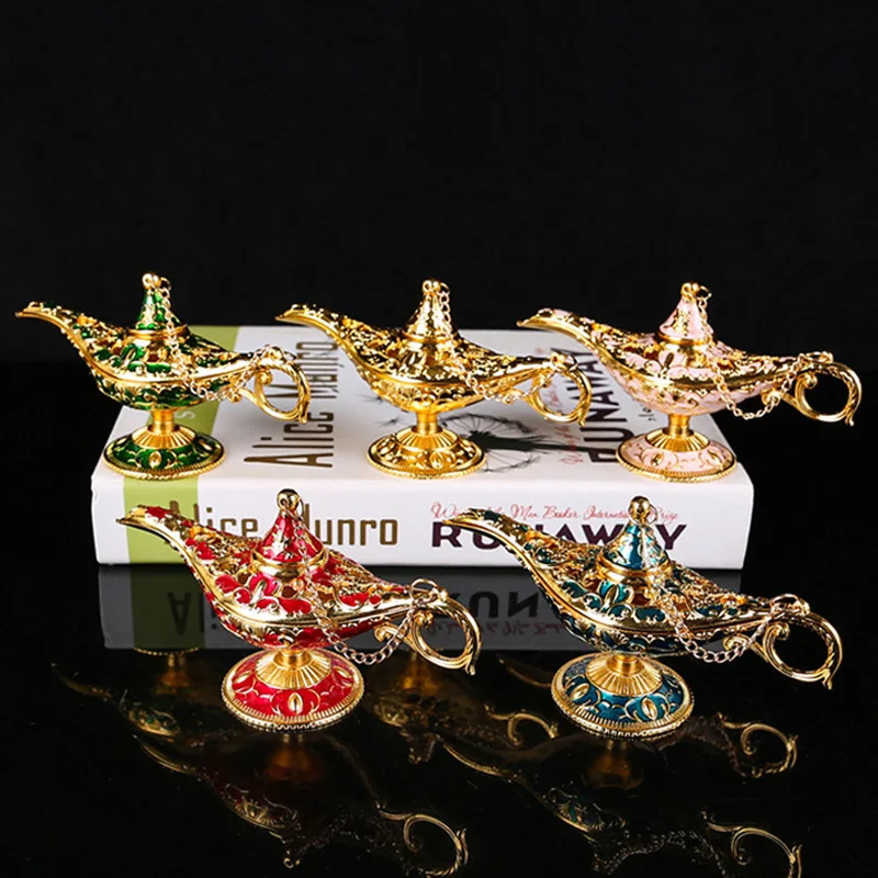 Aladdin Lamp Decor Stile Europeo Vintage Decorazione Della Casa Russo Wishing Lamp Artigianato In Metallo Squisita Fotografia Puntelli Ornamento