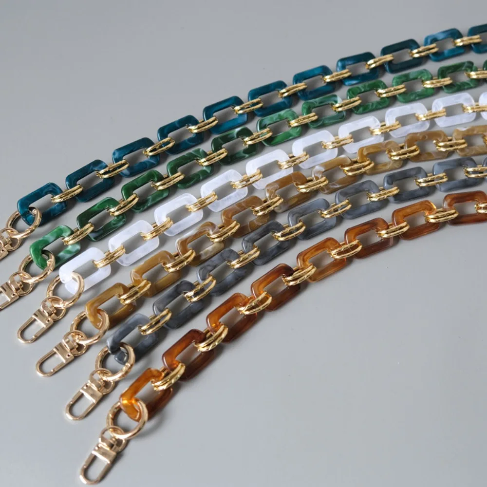 

Long Bag Chain Replaceable Mixed Gold Bag Thick Chain Shoulder Strap Acrylic Multiple Colors Handbag Replacement Chain Handbag