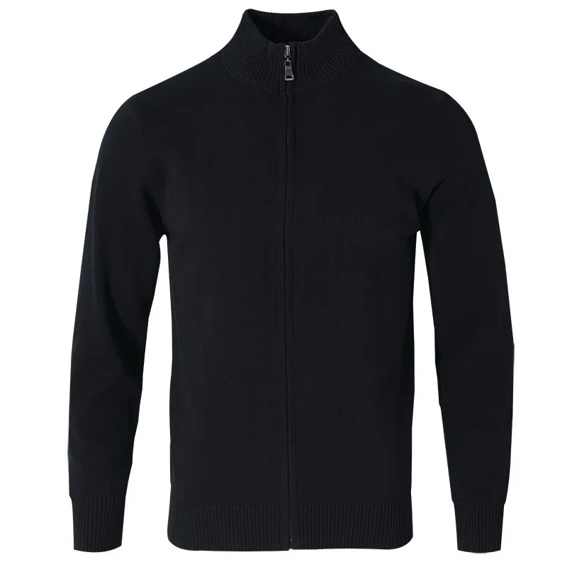 New Fashion Solid Color Sweater For Mens Cardigan Slim Fit Knitred 100%Cotton Autumn Winter Casual Men Clothes 8503 4