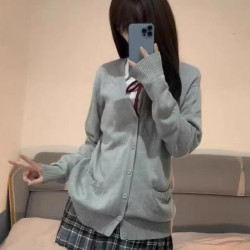 Original anime yellow jk uniform sweater 2025 new autumn and winter Japanese knitted cardigan college style jacket women's top