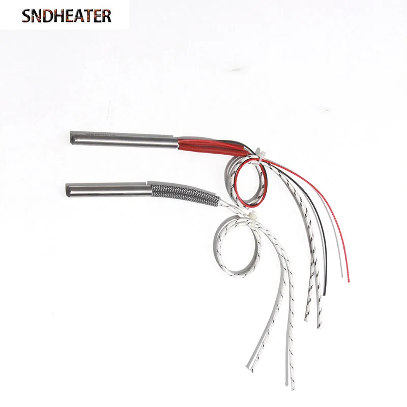 SNDHEATER 5pcs/lot K Thermocouple Built in 8mm Cartridge Heaters 100-250mm 3D Printer Heater Cartridge Resistance 220V 200-600W