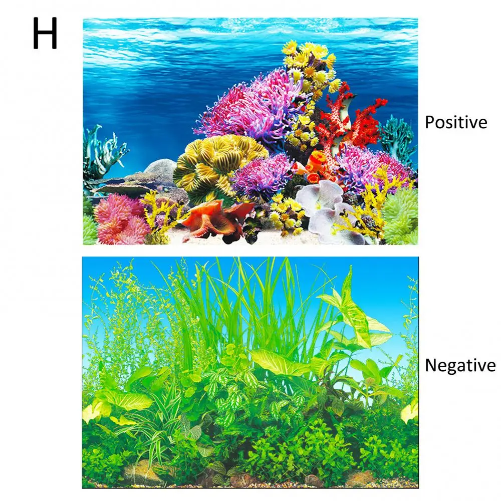 Aquarium Background Poster Ocean Self-adhesive Fish Tank Backdrop Sticker Decor