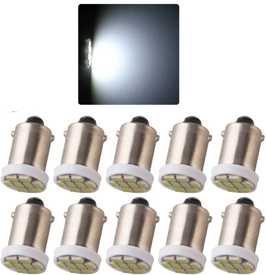 

10pcs BA9 53 57 1895 64111 White Car Vehicle BA9S White Super Bright LED Bulbs Used for Side Door Courtesy Lights Map Lights