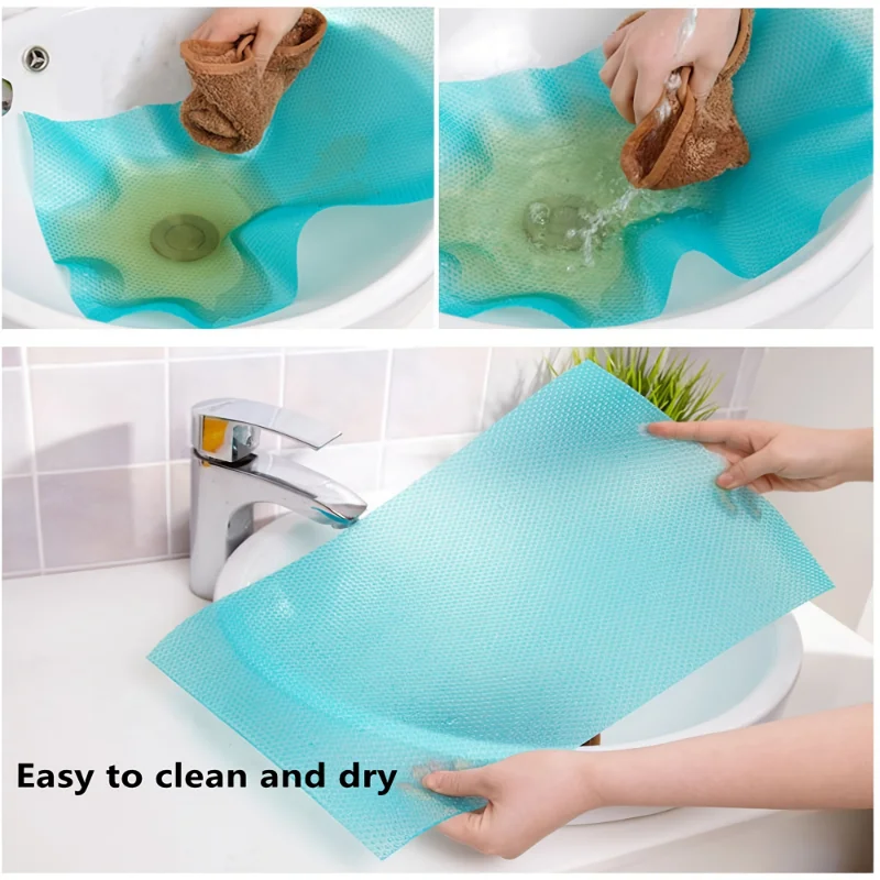 4pcs Waterproof Refrigerator Mats,Liners for Shelves, Freezer, Cupboard & Drawers - Oilproof Cover Pads - Washable & Durable