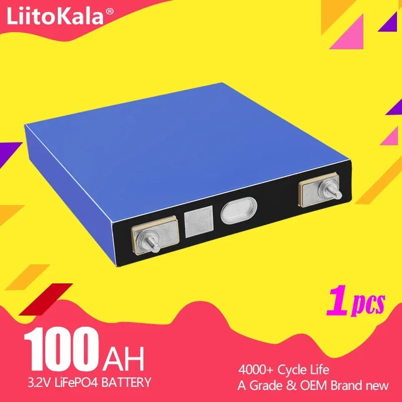 

1PCS LiitoKala 3.2V 100Ah 105Ah 90Ah lifepo4 battery 12V 24V 48V Electric RV Golf car outdoor solar energy Rechargeable