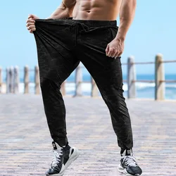 Stretch Men's Sweatpants Gym Fitness Quick Dry Running Pants Outdoor Training Jogging Casual Pants Men Zipper Pocket Sweatpants