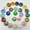 Natural Gem Stone Quartz Crystal Amethyst Lazuli 18mm Beads Donut Pendant Charm For Diy Jewelry Making Necklace Accessories 20pc 5