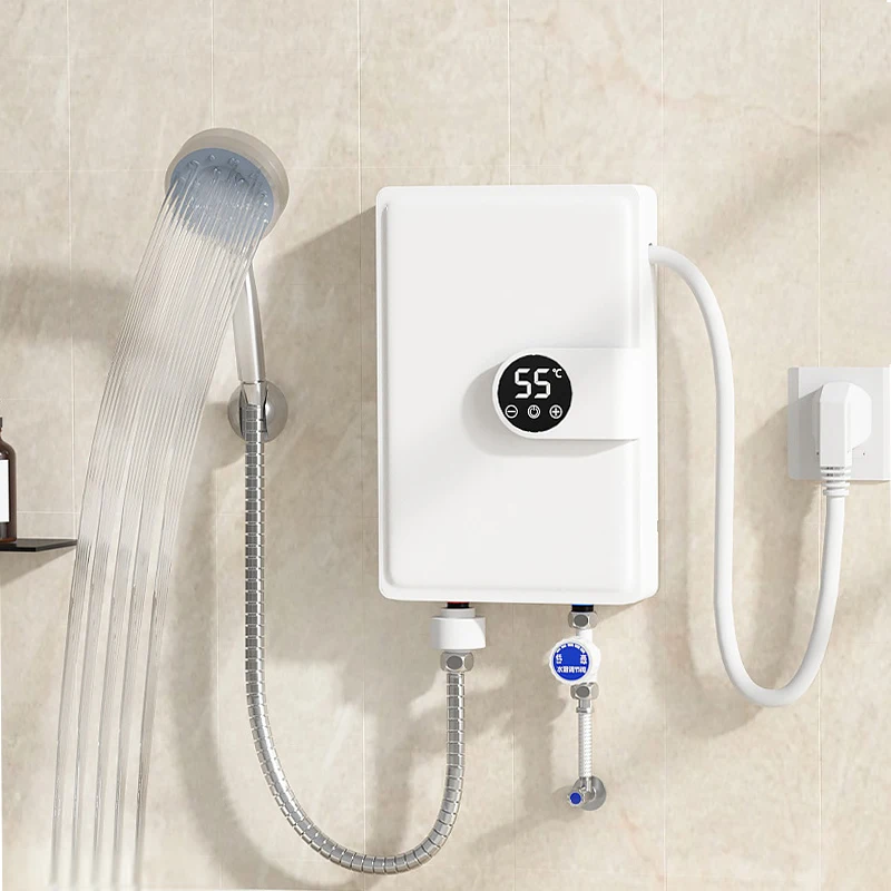 Smart Inverter Electric Water Heater Instant Water Heater Fast Heating Shower Instant Heating Water Heater LED Touch Controls 5