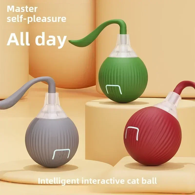 Cat Toys Rechargeable Pet Interactive Automatic Rolling Ball Toy Simulated Tail cat toys
