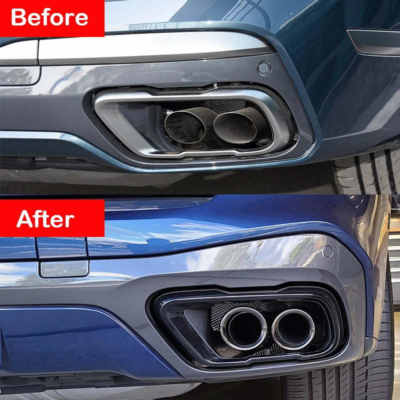 Car Exhaust Tip For BMW X7 G07 X5 G05 X6 G06 M40i M50i Exhaust Tips Muffler Stainless Steel Pipe to Nozzle