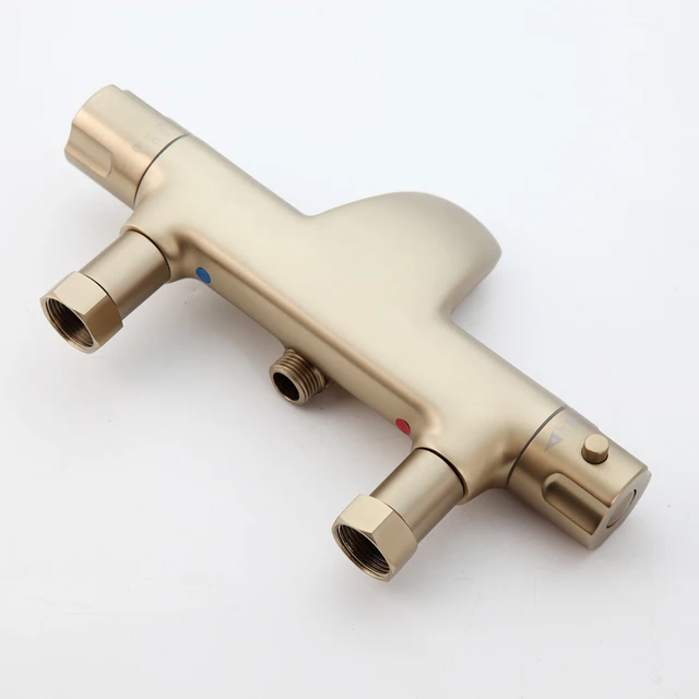 KEMAIDI ติดผนังห้องน้ํา 38 °   ระบบฝักบัวอาบน้ําอุณหภูมิแปรงทองชุดฝักบัวร้อนเย็นผสมอ่างอาบน้ําก๊อกน้ําแตะ 5