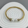 Charming 18K stainless steel thorn pattern pearl women's bracelet, high quality waterproof jewelry, wedding party gift 3