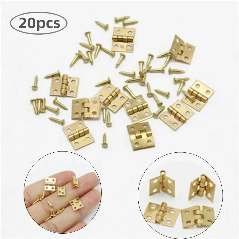 Promotion Tiny 20pcs Mini Small Metal Hinge Small Wooden Gift Box Exquisite Jewelry Pure Copper Door Hinges Hardware Tool Supply