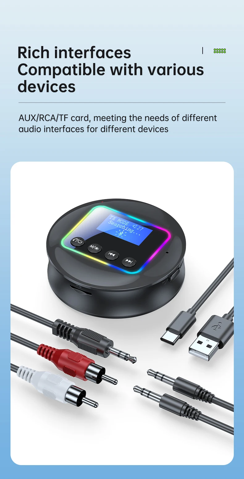 2025 New Bluetooth 5.4 Audio Transmitter Receiver 2-in-1 Wireless Adapter with