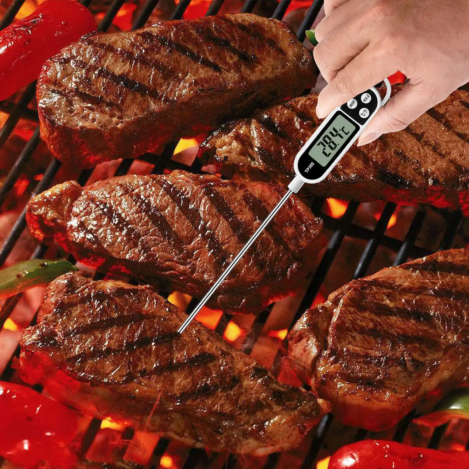 Precision Instant Read Cooking Thermometer with Long Probe