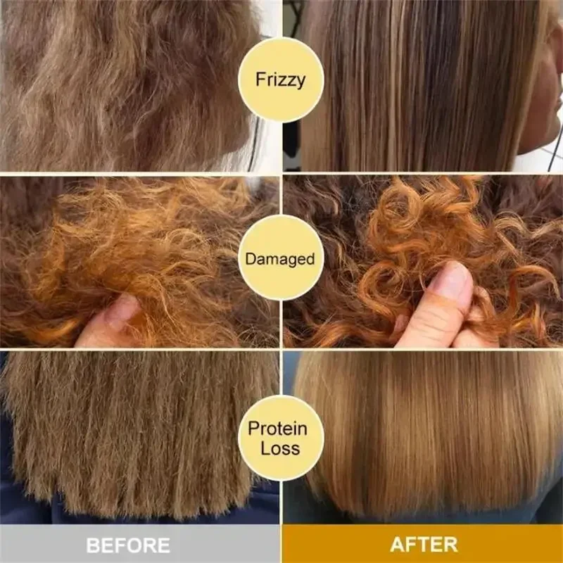 Magical Keratin Hair Mask Fast Repair Damaged Frizzy Soft Shiny Deep Moisturizing for Permanent Straightening Straight Hair Care