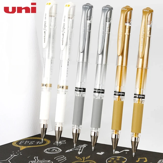  Uni-ball Signo Broad UM-153 Gel Pen - White Ink - 10 Pen  Bundle