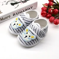 Summer Baby First Walker  Cartoon Cotton Shoes Bear Pattern Stripes Casual Sneakers Newborn Soft Sole Toddler Shoes 0-18M 2