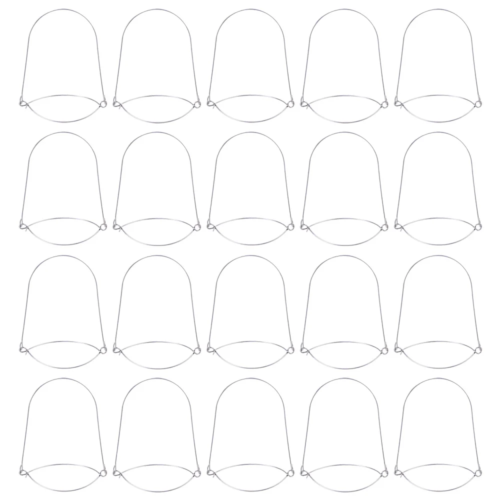 

20 Pcs Circle Hooks Mason Jar Hangers and Wire Handles Metallic Line Reusable for