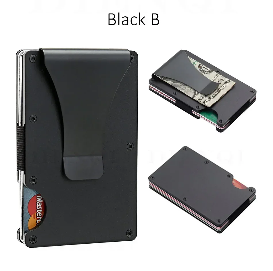 Herren RFID-Blockierende Geldbörse Metall-Kartenhalter Schlankes Kreditkartenetui aus Kohlefaser Geschäfts-Bankkartenhalter mit Geldklammer EDC – Detail 8
