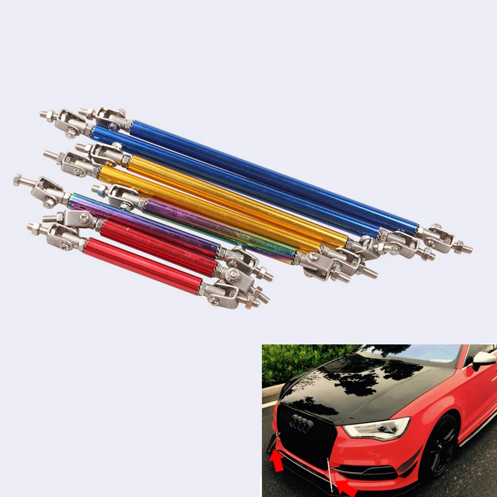 Universal Car Splitter Rods Racing Adjustable Front Rear Bumper Lip Support Strut Brace Tie Pull Bar Kit 75/100/150/200mm