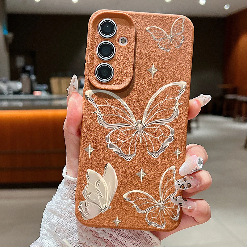 Golden Butterfly Design Phone Case - Elegant and Stylish Protection