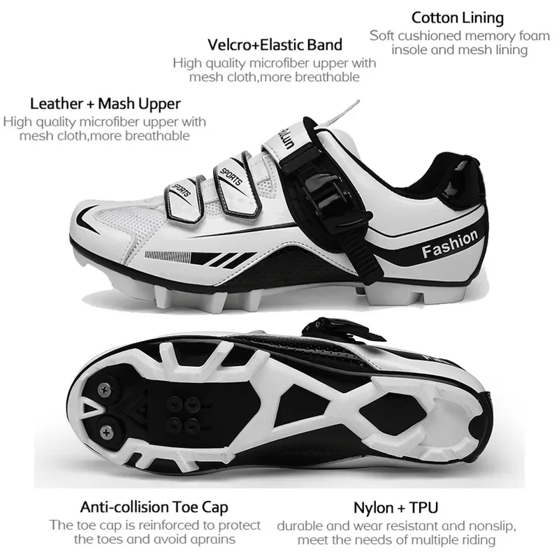 Professional New MTB Cycling Shoes with Cleats Men Road Bike Sneakers Racing Women Bicycle Flat Cleat Mountain SPD Footwear