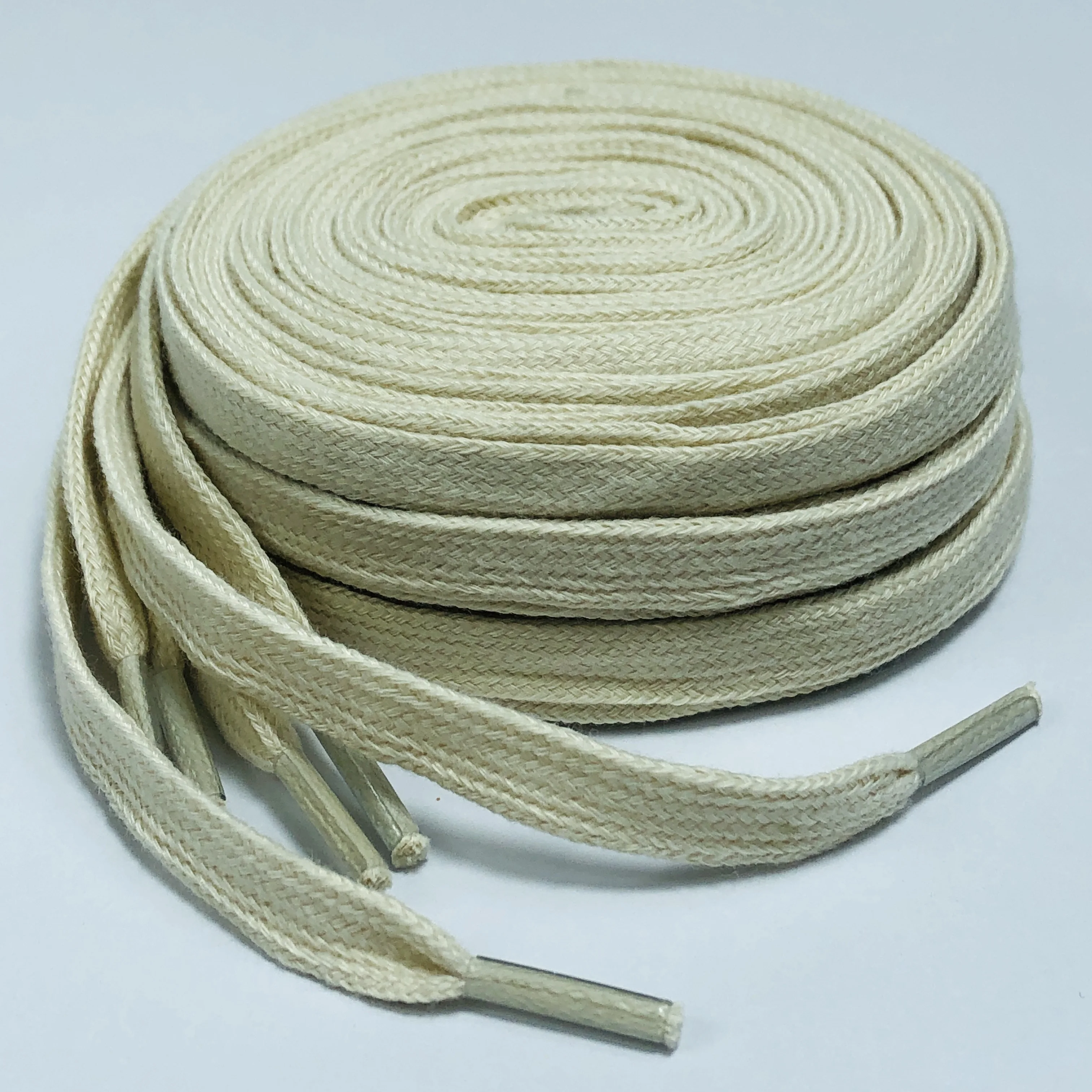 Rice White Qvah Owens Man Women Shoes Lace 100% Cotton Replacing Shoelace 200cm 135cm For High top Boots Low Sneakers