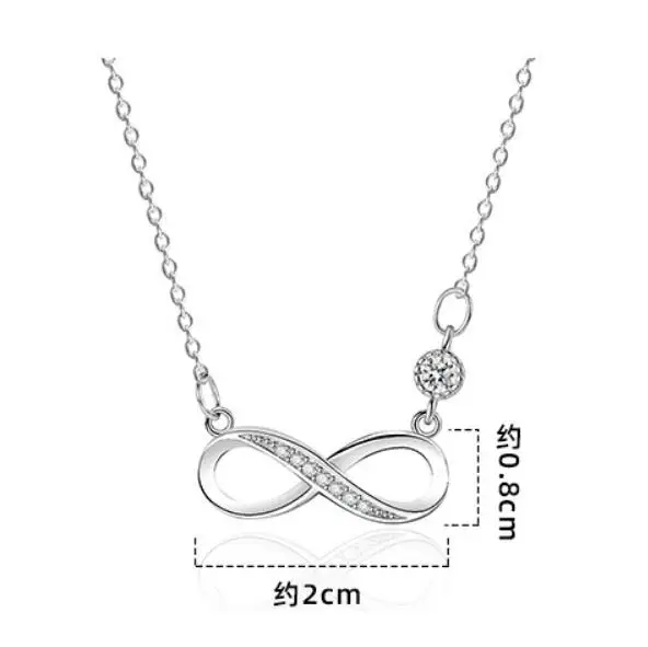 925 Sterling Silver Fine Jewelry Best Friend Forever Infinity Love Pendant Necklaces for Women Gifts Silver Chain pendant necklace silver necklace silver pendant