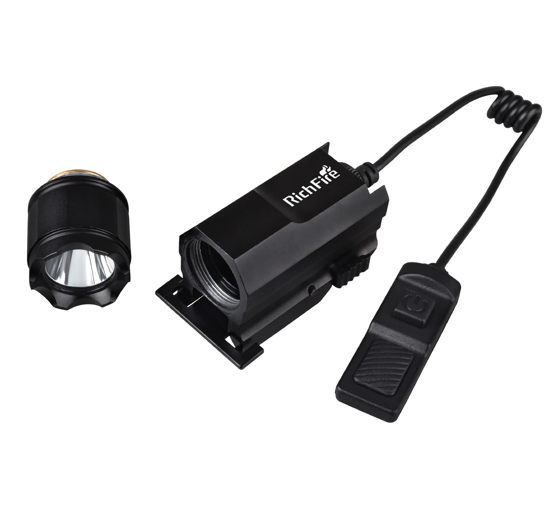 Tactical Aluminum LED Flashlight for Hunting with Picatinny Rail Mount