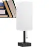 Bedside Lamps With USB CA Charging Ports With 3-Color Modes With Pull Chain Bedroom Lamp With White Fabric Shade Night Light 1