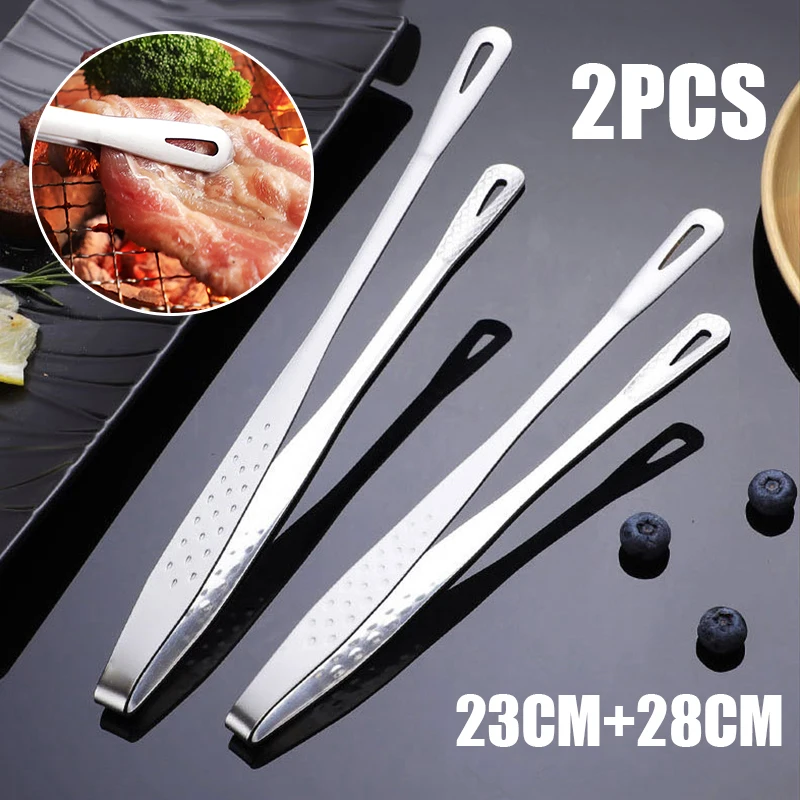 2 Pcs High Quality Barbecue Picnic Kitchen Salad Seafood Tongs Heavy