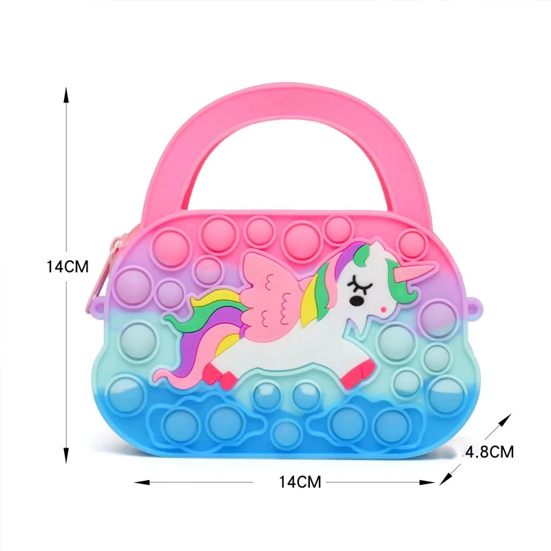 New Fidget Toys Silicone Push Bubble Crossbody Bag Sensory Reliver Autism Adults Kids Handbag Squeeze Toys for Kids Gifts