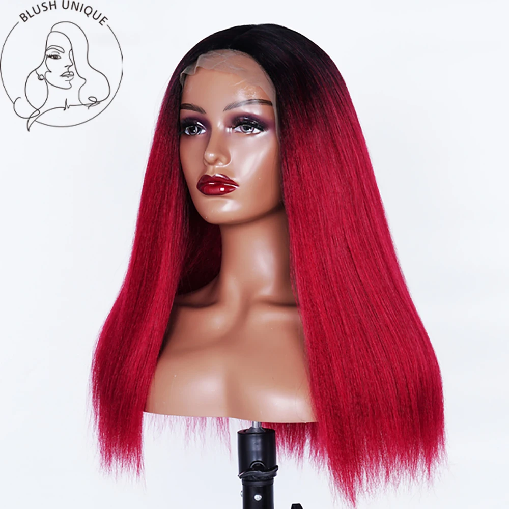 Synthetic Kinky Straight Wig Synthetic Yaki Straight Wig Wigs Black
