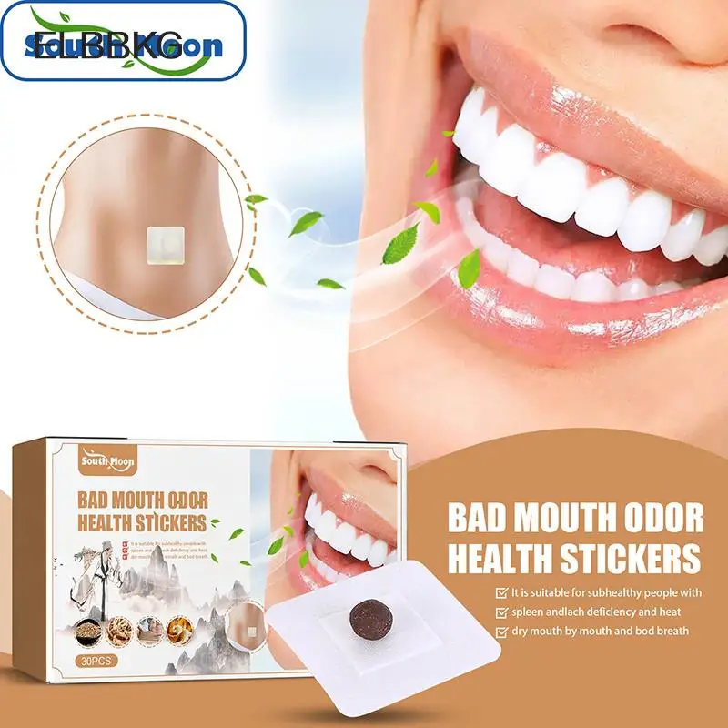 

30Pcs/Box Halitosis Patch Remove Odor Bad Breath Mouth Breath Freshener Sticker Remove Oral Ulcer Pharyngitis Herbal Plaster