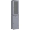 Kleankin Slim Bathroom Storage Cabinet, Tall Bathroom Cabinet, Narrow Linen Tower with Acrylic Door, Drawer and Shelves, Gray 1