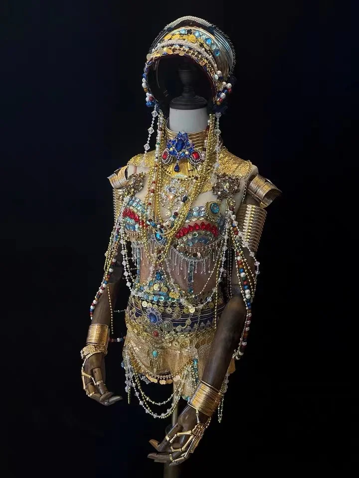 

Jibaro Cosplay Costume Anime Cos Siren of Myth Cosplay Golden Woman Jibaro Costume Anime Love,Death&Robots