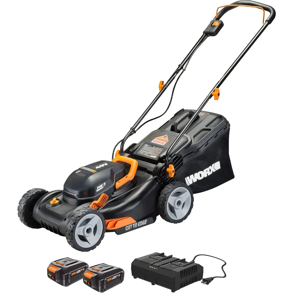 

40V 17" Cordless Lawn Mower for Small Yards, 2-in-1 Battery Lawn Mower Cuts Quiet, Compact & Lightweight Push Lawn Mower