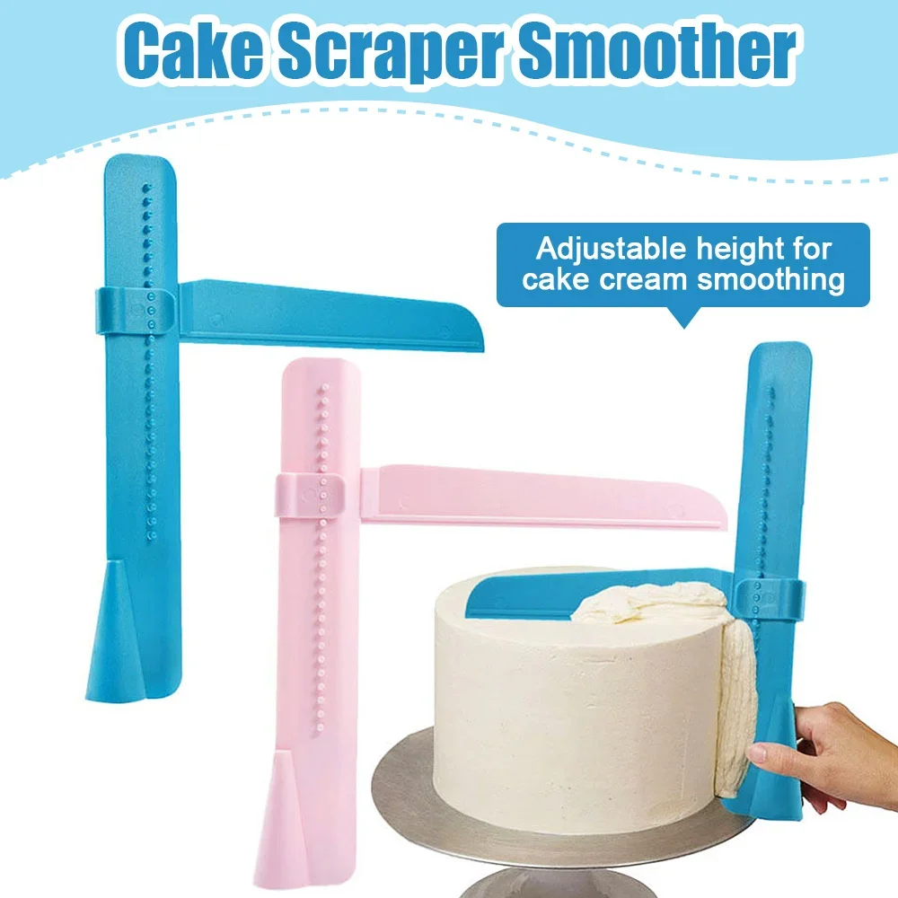 1/4Pcs Adjustable Screed Cake Scraper Fondant Spatula Cake Edge Smoother Cream Decorating Bakeware Tableware Kitchen Tool